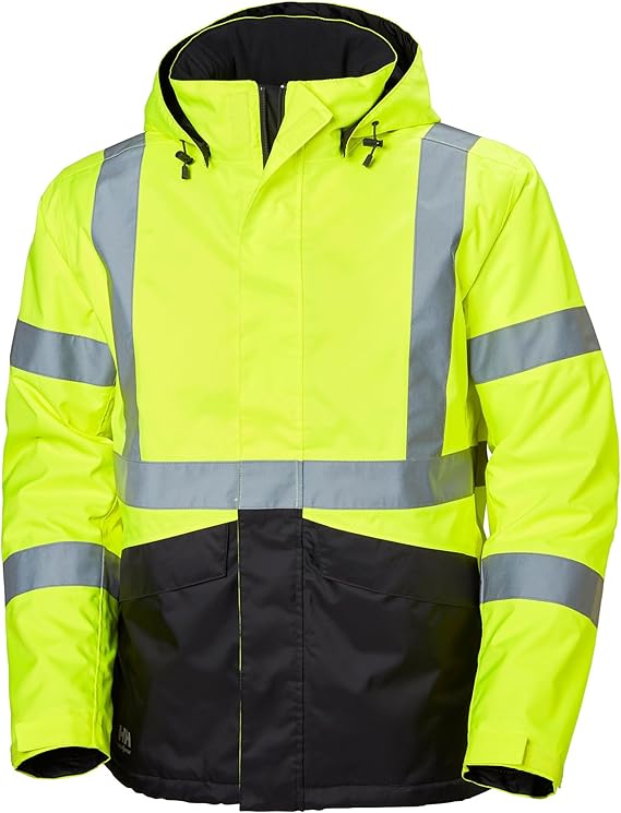 Helly Hansen Alta Winter Jacket, Reflective Jacket, Waterproof Outer Layer | High Visibility Jacket, 220g Insulation, Windproof & Breathable, Detachable Hood, For Construction & Security Shifts