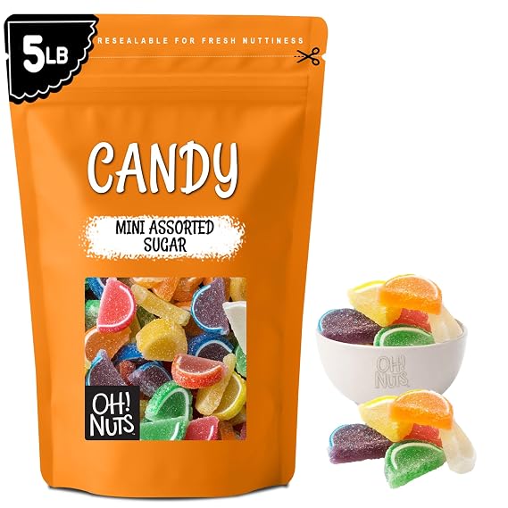 Oh! Nuts Jelly Fruit Slices Mini Candy 5lb - Fruit Candy, Jelly Fruits | Jelly fruit candy - Fruit slices candy mini, jelly candy assorted, fruit candy chewy, jelly fruit slices, fruit slices jelly