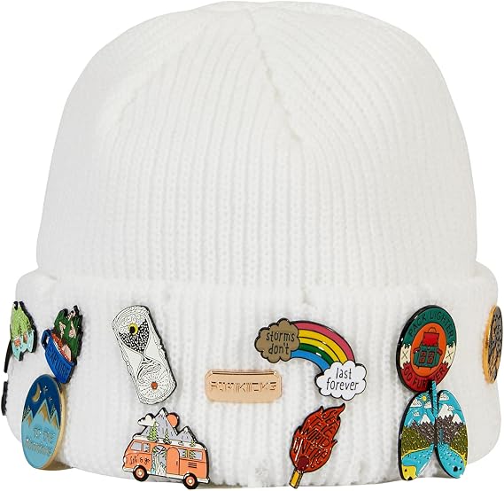 A Collection of Knitted Hats for Men and Women, Perfect for Keeping Warm in Autumn and Winter. (US, Alpha, One Size, FK33 White)