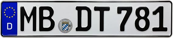 European German License Plate