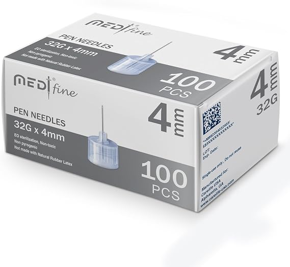 Medt Fine Insulin Pen Needles 32G 4mm - 100 Ct, Pack of 1