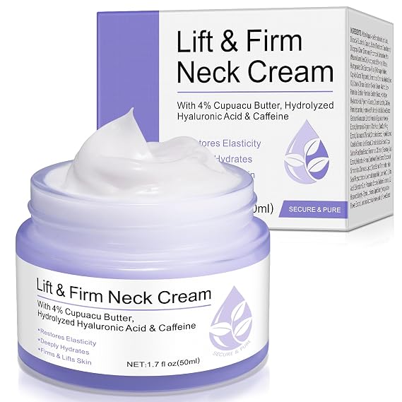 Neck Firming Cream, Moisturizing Neck Cream for Tightening & Fine Lines, Neck Cream for Smoothing & Hydrating 1.7 Oz