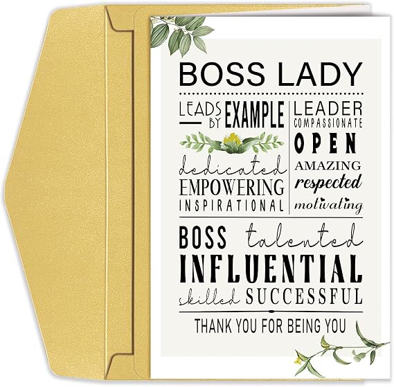 Goroar Funny Bosss Day Card for Female Boss, Boss Day Gift for Boss Lady, Boss Lady Thank You Card, Appreciation Card for Boss Women