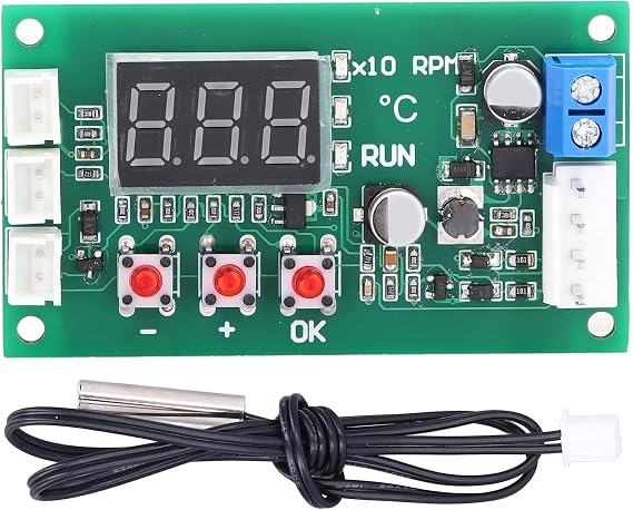 PWM Fan Controller with Digital Display 4 Wire Temperature Control for PC Cooling Systems