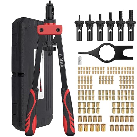 Proster Rivet Nut Tool 14 inch with 150PCS Rivet Nuts and 6 Metric Mandrels
