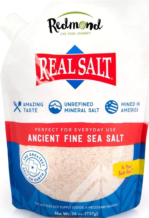 REDMOND Real Sea Salt - Natural Unrefined Gluten Free Fine, 26 Ounce Pouch (1 Pack)