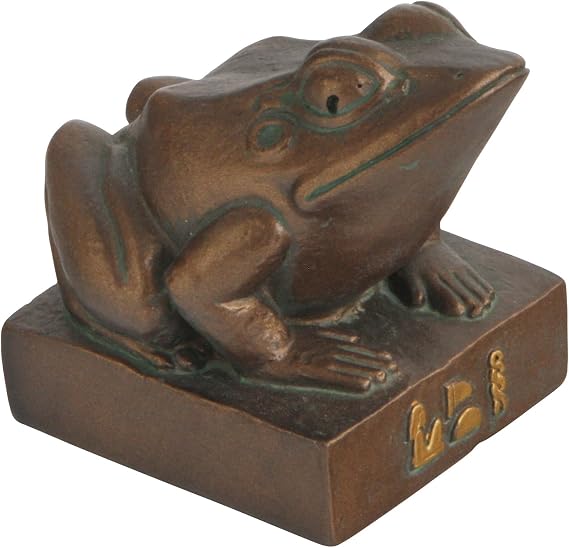 Egyptian Frog Goddess Heket Kek Statue with Bronze Finish
