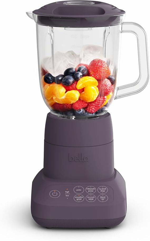 bella Fits-anywhereTM Flip & Store Blender, 48 oz, 520W,10-speed, Plum