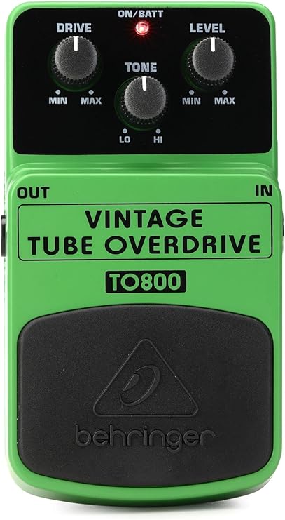 Behringer VINTAGE TUBE OVERDRIVE TO800 Classic Overdrive Effects Pedal with Tube Sound