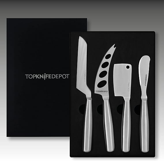 TopKnife 4-Pc All Cheese Knife Set - Gift Box Included