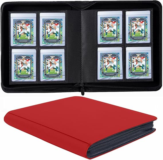 4 Pockets Card Binder for Semi Rigid Card Holders, Ringless Card Binder Album Holds 160Pcs Hard Sleeves, Semi Card Holder Binder with Sleeves