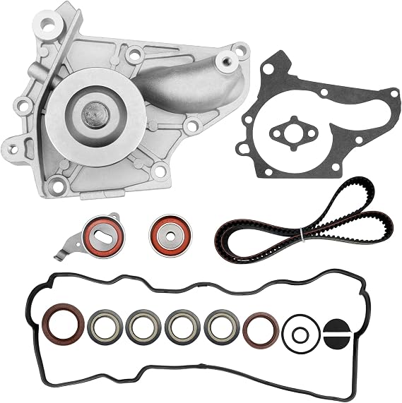 Timing Belt Kit with Water Pump, Fit For 1987-2001 Toyota Camry Solara 2.2L | Celica RAV4 MR2 3SFE 5SFE L4 DOHC 16V, Replaces# TBK138, TCKWP199