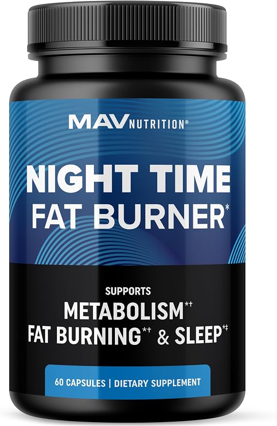 Night Time Fat Burner, Weight Loss & Sleep Support, Appetite Suppressant | Carb Blocker, Overnight Metabolism Booster for Stomach Fat Burner & Night Shred with Melatonin, Non-GMO, Vegan, 60 Capsules