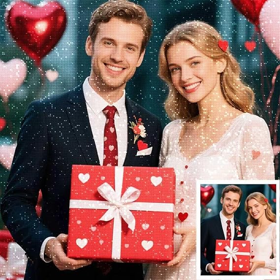 Custom Diamond Art Painting Kits for Adults - 5D Personalized Diamond Art from Photo, Custom Your Own Picture, Full Drill Round and Square Dots for Home, Christmas Gifts, 11.7x15.8inch/30x40cm