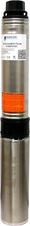 Goulds 18HS10412C 4" Submersible Water Well Pump, 18 GPM, 1 HP, 230 V, 3 Wire