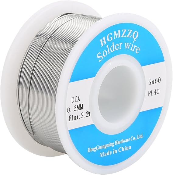 60/40 Tin Lead Solder Wire with Rosin for Electrical Soldering 0.023 inch-0.22lbs(0.6mm-100g)