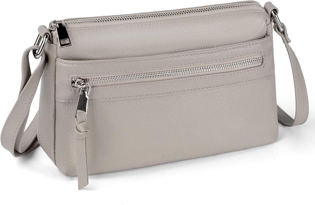 befen Small Genuine Leather Crossbody Purse Bags for Women Travel Purses | Real Leather, RFID Blocking Card Slots, Multi Pockets, Adjustable Shoulder Straps