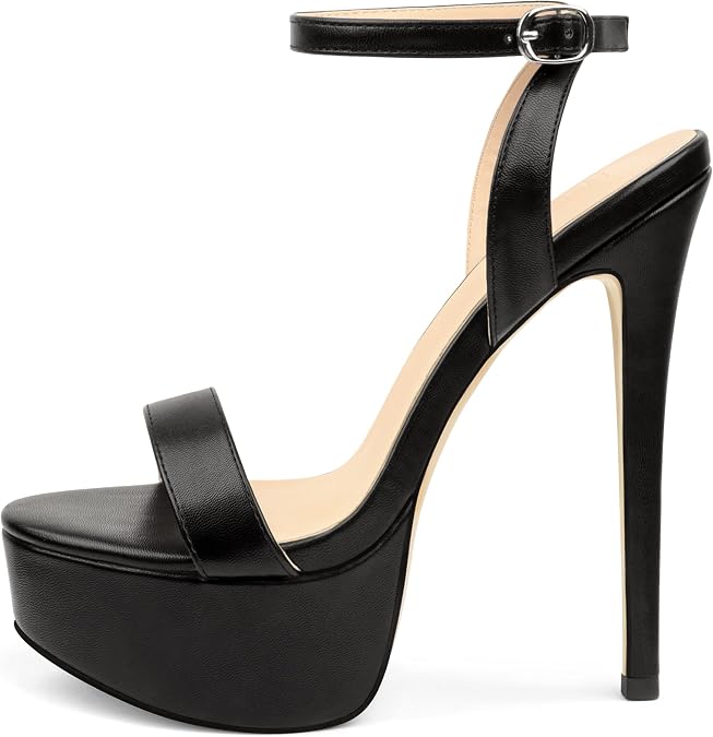 MERUMOTE Women's Platform Heels Sky High Heel Sandals | Open Toe, Stiletto Heels, Evening Shoes, Platform Sandals, Sexy Heels for Women, Pageant Shoes