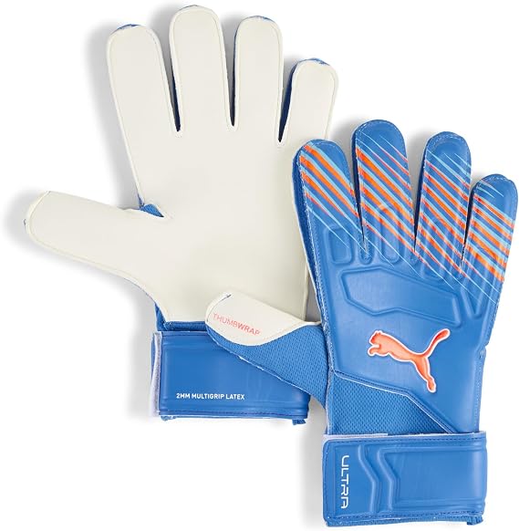 PUMA ULTRA Play RC Unisex Yetişkin Kaleci Eldiveni, Ultra Blue-Glowing Red, 4