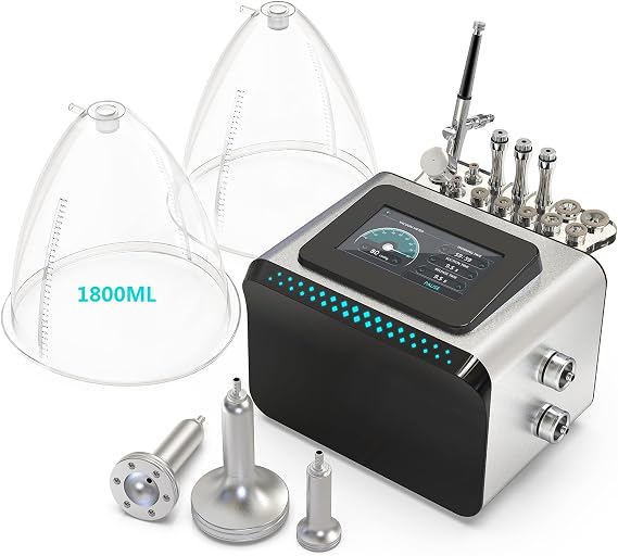 Beauty Star 3 in 1 Vacuum Cupping Therapy Machine with 1800ml Large Cups and Gua Sha Pumps, Professional Diamond Microdermabrasion Machine with Spray Gun, Max Sunction 80cmHg