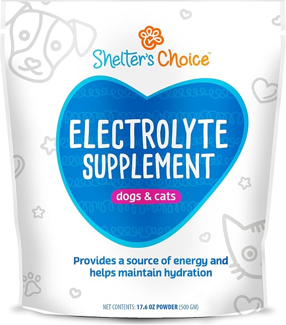 Shelters Choice Electrolyte Supplement for Dogs and Cats - Chicken-Flavored Powder with Amino Acids and Dextrose - Supports Hydration and Recovery - 2308 kcal/kg - 5g Scoop - 2 Weeks and Older