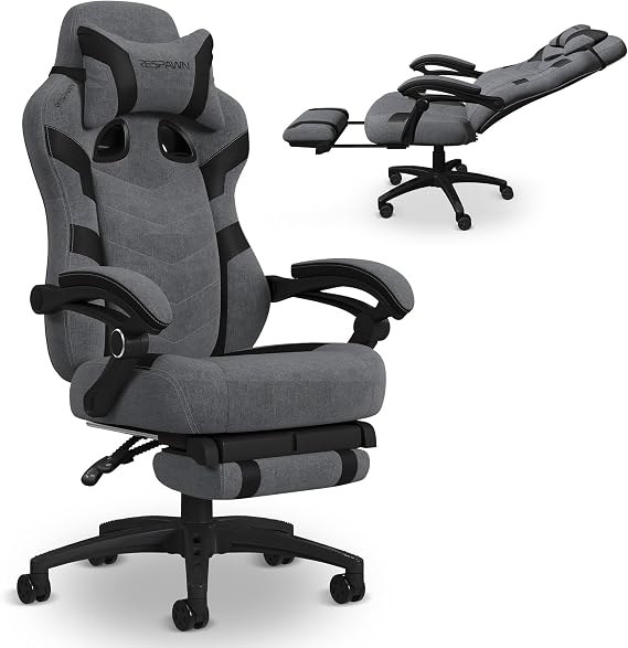 Respawn 110 Pro Ergonomic Gaming Chair with Footrest and Recline | Ergonomic office chair comfort with footrest, lumbar support & 155 recline for work, gaming and relaxing.