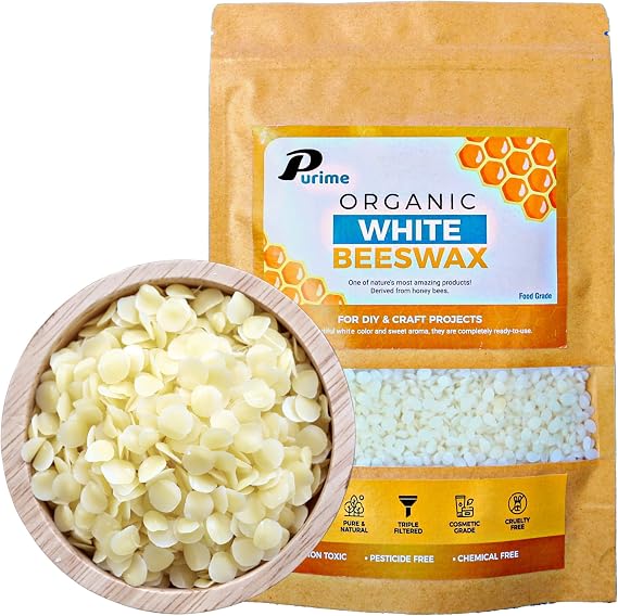 PURIME White Beeswax Pellets | Food-Grade, Pure, Triple-Filtered (1, Pounds)
