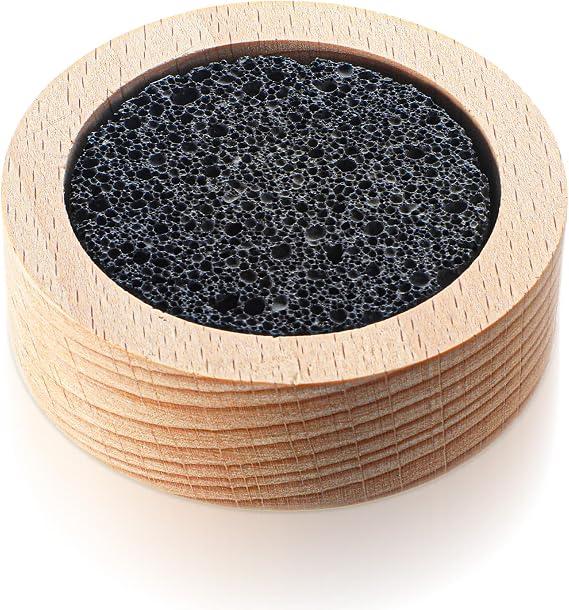 Amabro Small Lava Rock Passive Essential Oil Diffuser Stone Beechwood Base