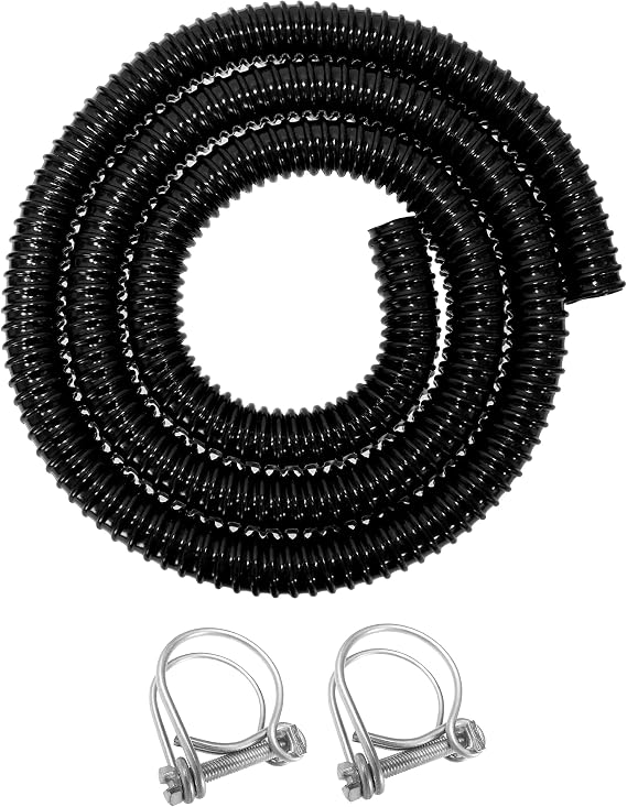 25mm (1") Corrugated Pond Pipe and Connector kit - Ideal to Join Two Water Tanks/Butts (1m +2 Clamps)