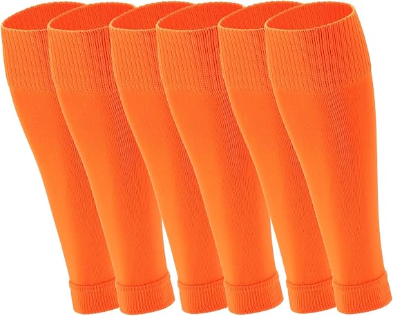 Ultrafun 3 Pairs Leg Sleeves Pre-cut Soccer Sleeves Compatible with Grip Socks Shin Guards Sleeves for Soccer Football
