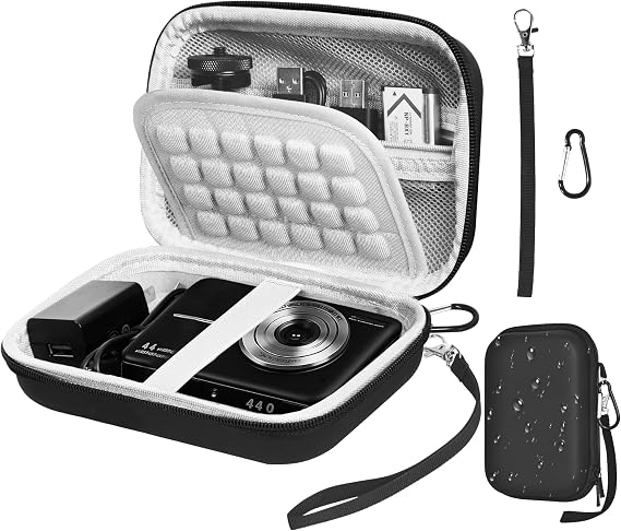 EMART Black Digital Camera Case Small Camera Bag Fit Camera Size<6"x4"x0.9" | Camp Snap Camera Case with Anti-Shock Bubble for KODAK PIXPRO FZ55/CAMKORY/Lecran, Perfect for Travel, Daily Use (Case Only)