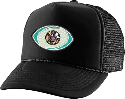 ALLNTRENDS Adult Trucker Hat Hip Hop Eye Embroidered Cotton Baseball Cap Adjustable Summer Truckers Mesh Back
