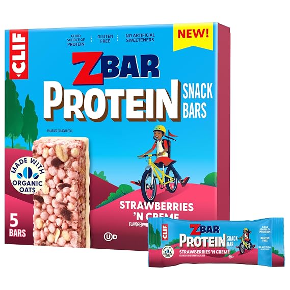 Zbar Protein Strawberries 'N Creme Snack Bars, Gluten Free, 5ct