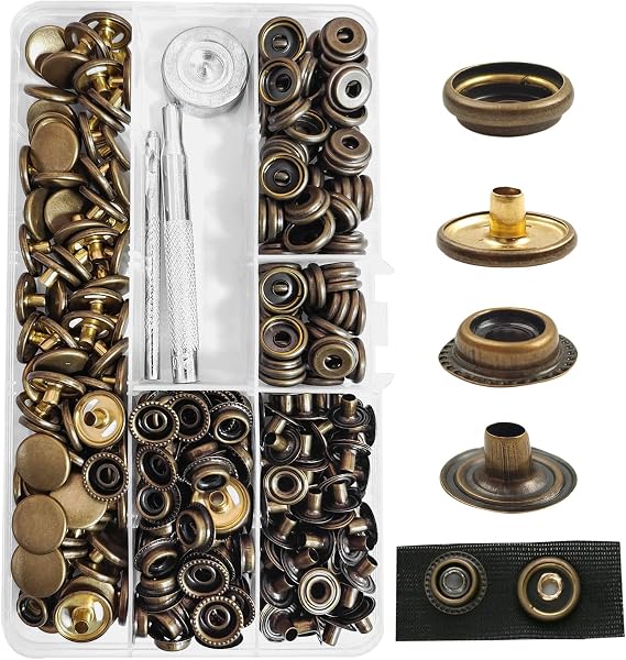 GTAAOY 320PCS Snap Button, 15mm Snap Fasteners Kit