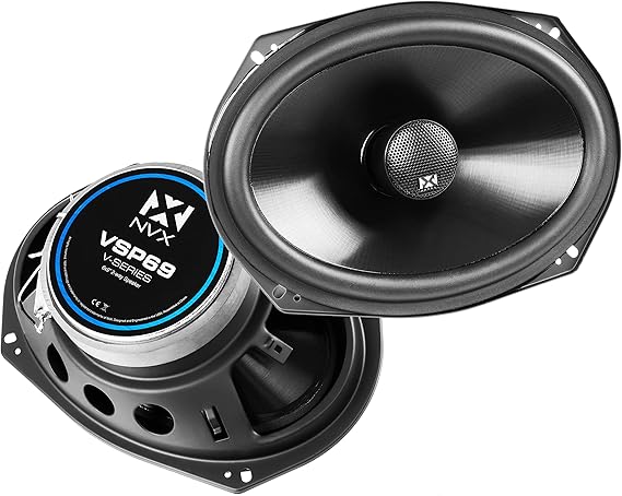NVX VSP69 900W Peak (300W RMS) 6x9 V-Series 2-Way Coaxial Speakers with 25mm Silk Dome Tweeters