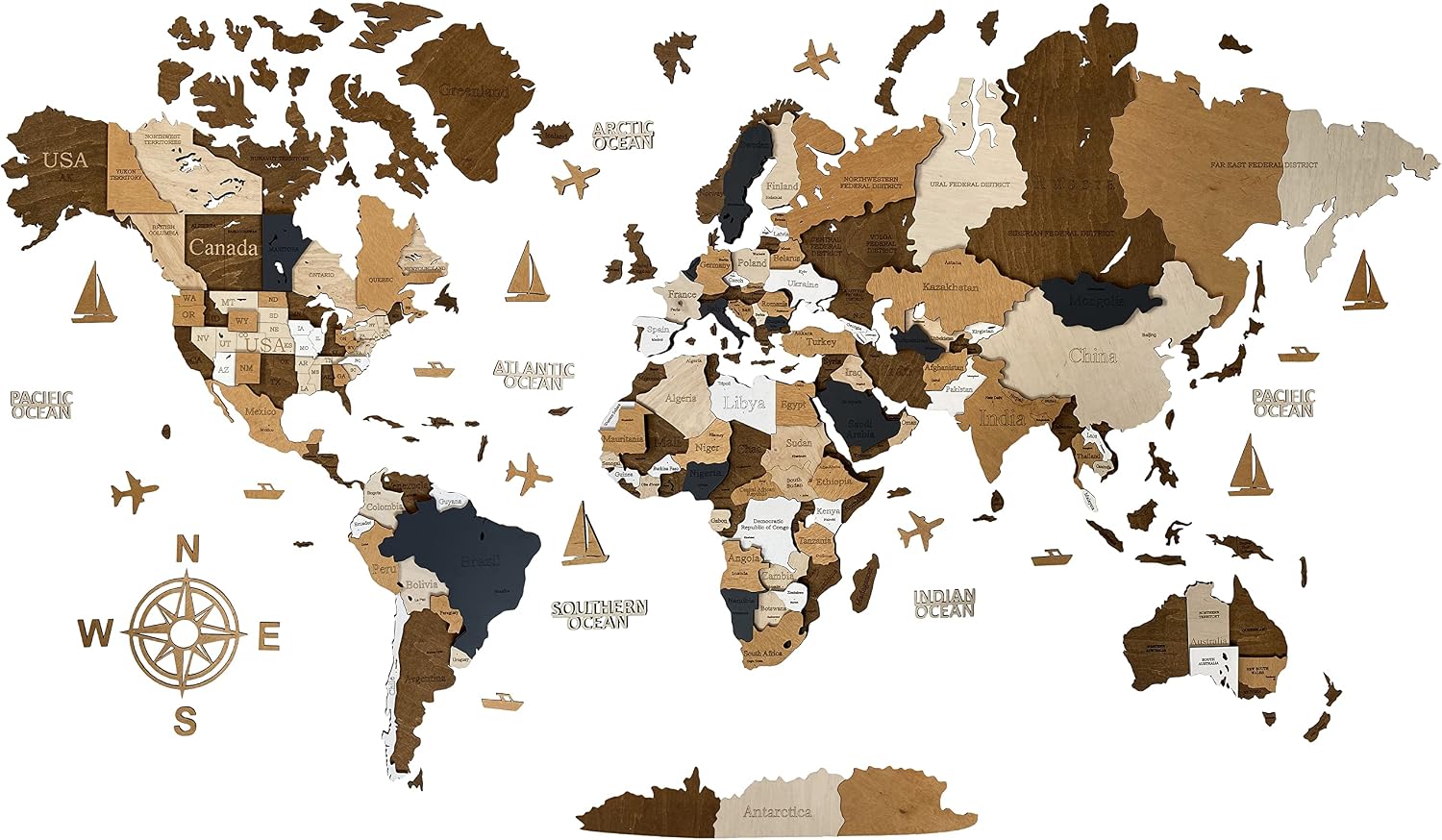 wooden world map 3d art large wall decor any occasion medium large xl gift wall art for home kitchen office