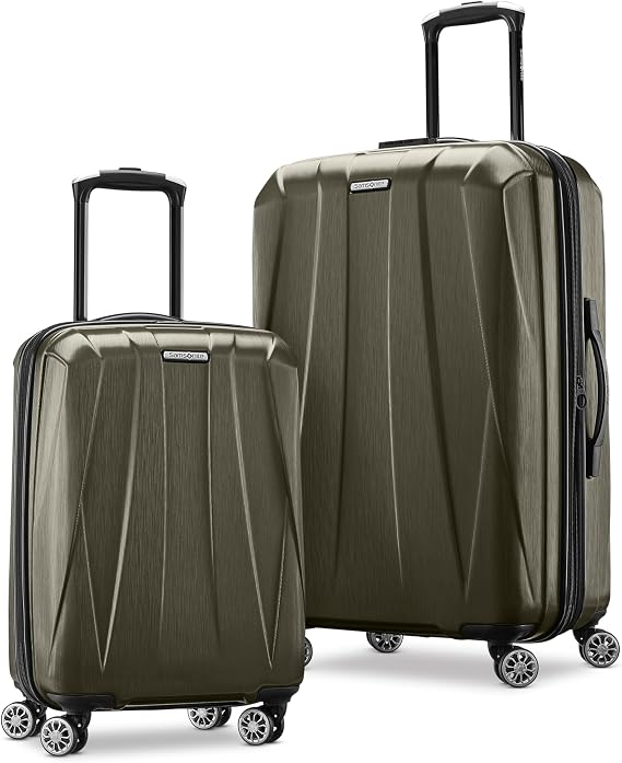 Samsonite Centric 2 Expandable Hardside Luggage Set with Dual Spinner Wheels, Olive, 2-Piece Set (Carry-on/Medium), Centric 2 Hardside Expandable Luggage with Spinners