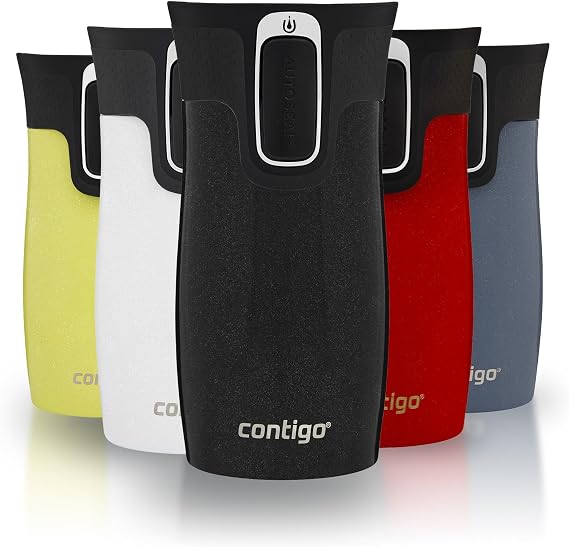 Contigo West Loop Mini Autoseal Travel Mug | Stainless Steel Thermal Mug | Vacuum Flask | Leakproof Tumbler | Coffee to go Mug with BPA Free Easy-Clean Lid | Licorice | 300 ml