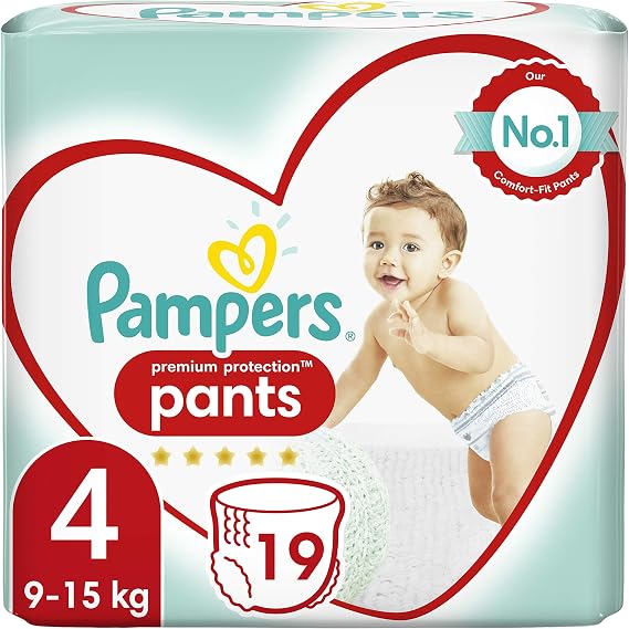 Pampers Premuim Protection Pants Size 4, 8-14 kg, 19 Nappies