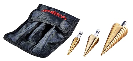 Amtech F0790 High Speed Steel Step Drill Bit Set, Cone Cutter (3 Piece)