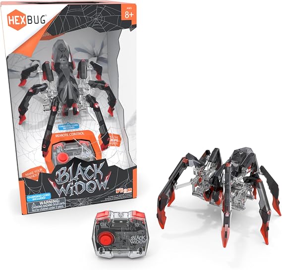 Remote Control Black Widow, Rechargeable Robot Spider Toys for Kids, Adjustable Robotic Black Widow Figure