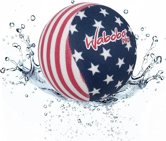 Waboba Original Water Skipping Ball Toy, Stars & Stripes | for Swimming Pool and Beach Games, for Kids and Teens