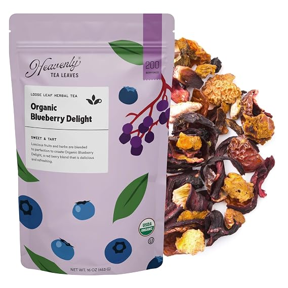 Heavenly Tea Leaves Organic Blueberry Delight Herbal Tea, 1 Lb