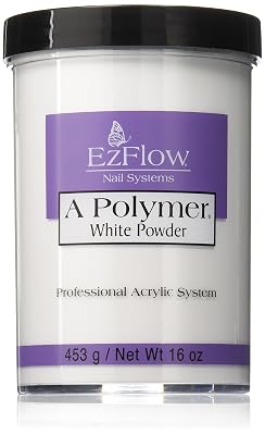 EZ Flow A Polymer White False Nails, 16 Ounce