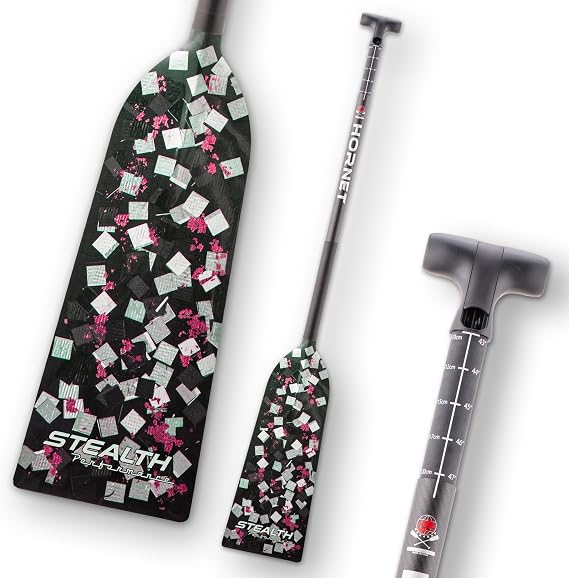 Hornet Watersports Dragon Boat Paddle - Stealth Pink - Adjustable Carbon Fiber Dragon Boat Paddle - IDBF Approved