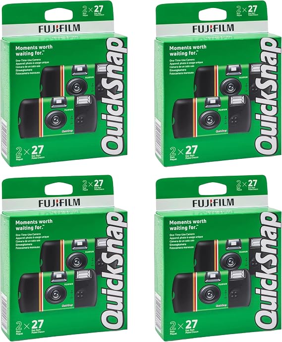 FUJIFILM QuickSnap Flash 400 Disposable Camera 8-Pack 27 Exposures Bundle