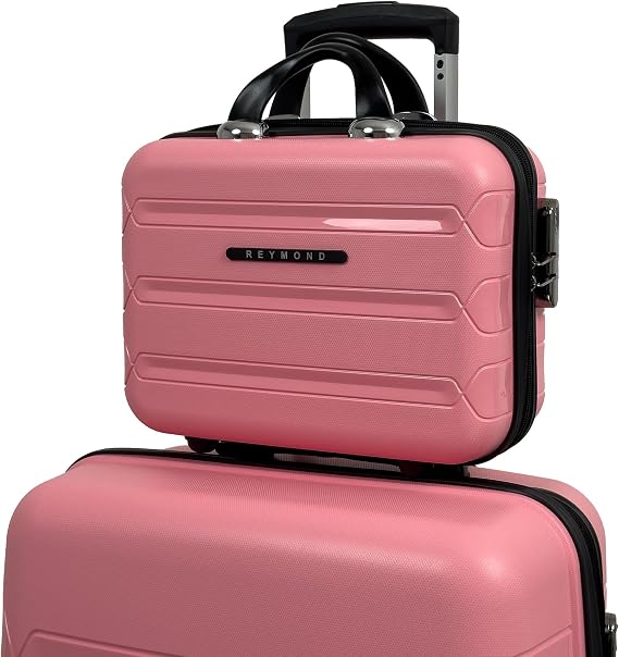 Lucas Polypropylene Unbreakable Suitcase - Lightweight Hard Shell Suitcase, Makeup Suitcase - Pink