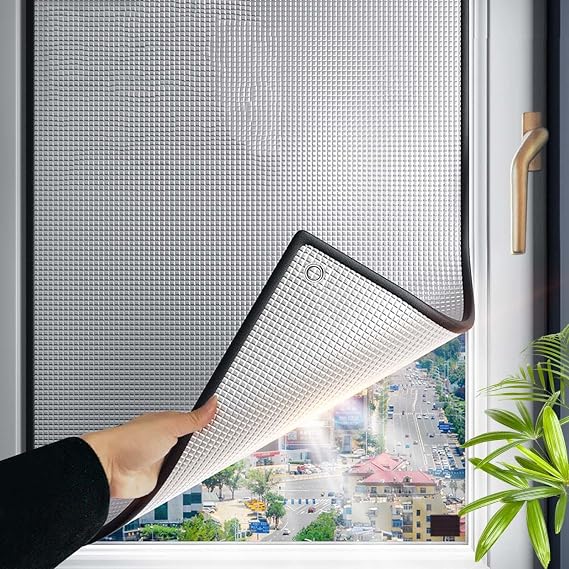 Window Film Privacy Film for Glass Windows,Heat Reflective Window Film,8mm Aluminium Foil Blackout Window Tinting Film,Heat Control Shield,Window Film Sun Blocker,No Glue,WxH-65x180cm(26x71in)