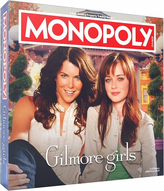Monopoly: Gilmore Girls, Buy, Sell & Trade Iconic Stars Hollow Locations, Includes 6 Collectible Tokens Like Coffee Cup & Lukes Hat, Fun Game for Fans & Families, Official Gilmore Girls Merchandise