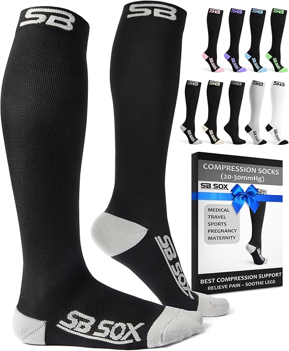 SB SOX Compression Socks for Men & Women (20-30mmHg) | Best Quality Compression Socks for Flying, Medical, Sports, Wide Calf Fit, Pregnancy, and Daily Wear. Trusted since 2016.